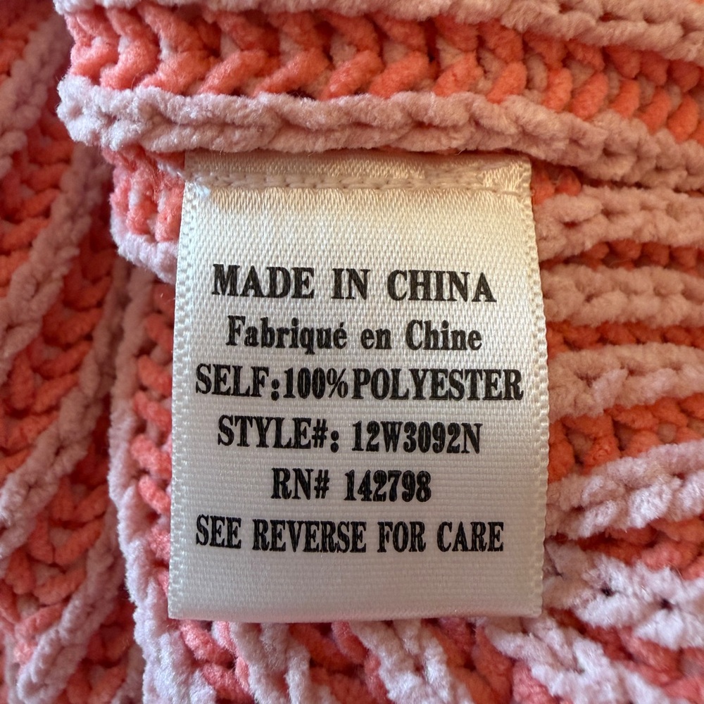 New In New Orange Oversized Ribbed Chenille Crewneck Sweater - Picture 14 of 16